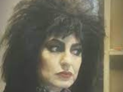 Christina Pazsitzky in her goth makeup.